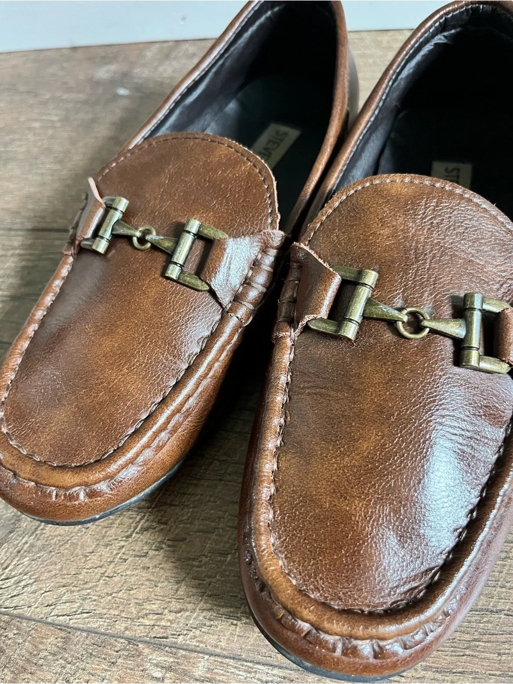 Steve Madden loafers Chapman boys brown dress shoes size 2